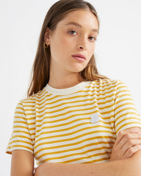 Stripes T-Shirt Women (Mustard) - Thinking MU