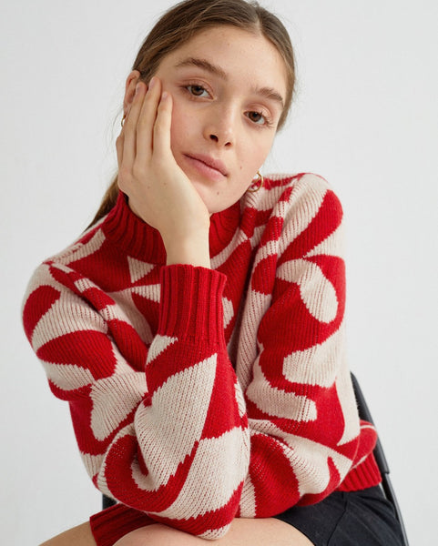 Zabawa Sweater (Red) - Thinking